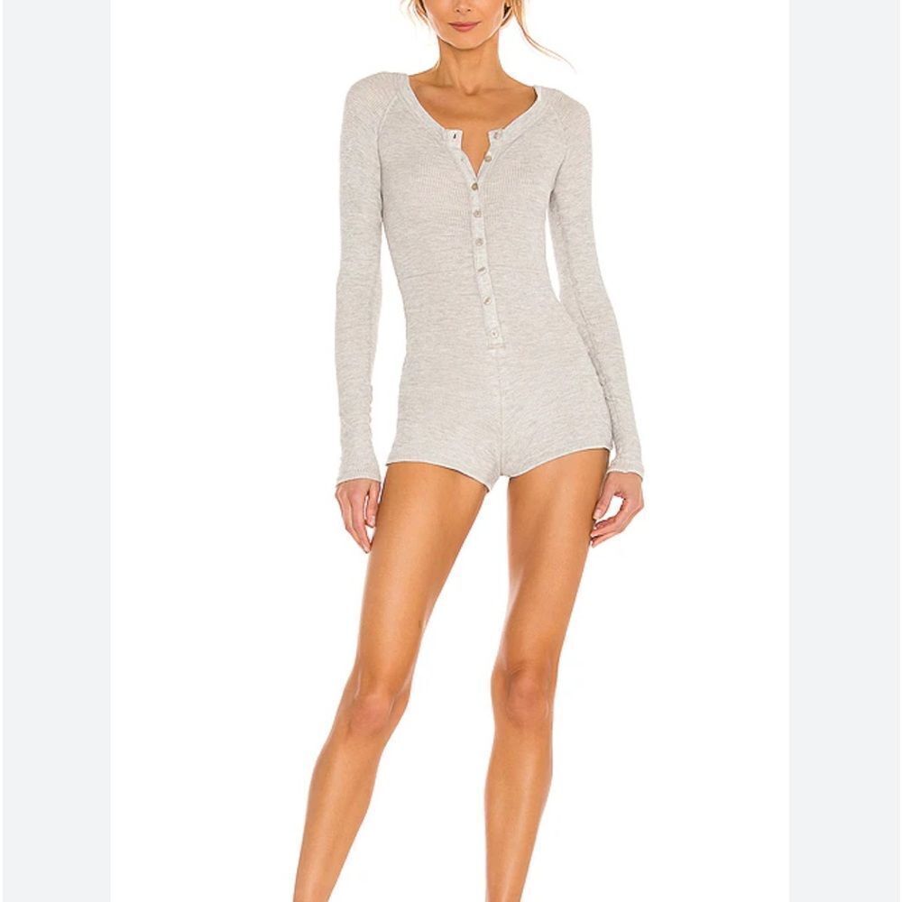 Stillwater Romper Womens size Medium Ripped Hanley Heather Gray Lounge Modal
